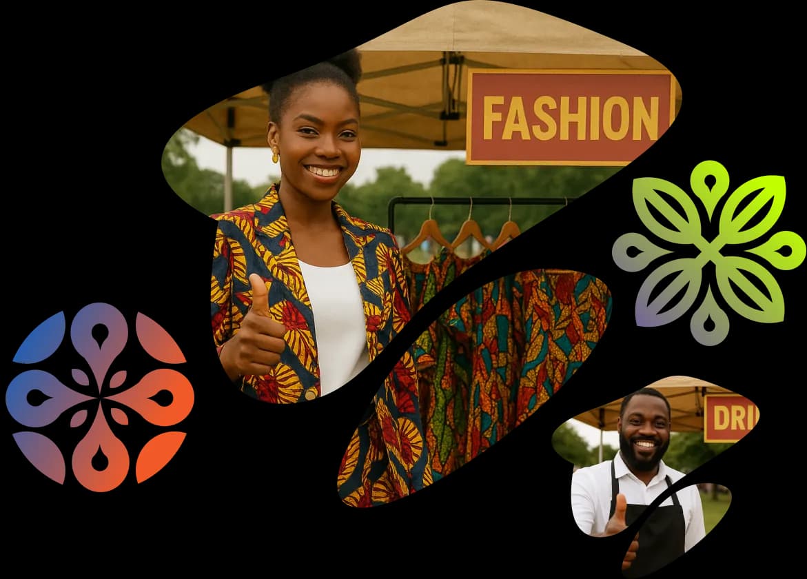 Happy food vendor giving thumbs up